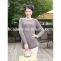 100% cashmere knitting woman's crewneck dress